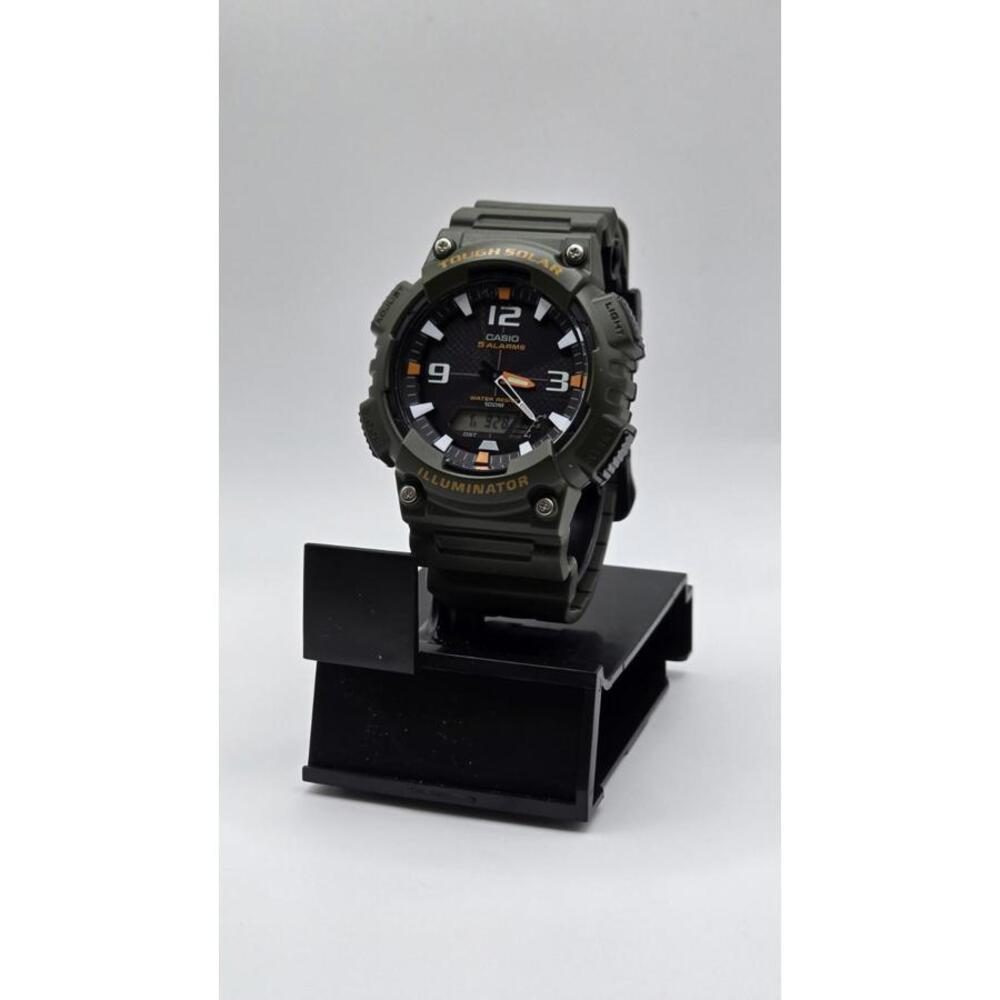 Casio AQS810W-3AV, Digital/Analog Combo, Solar,5 Alarms, Green Resin,Illuminator
